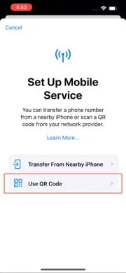 4. Select “Use QR Code”